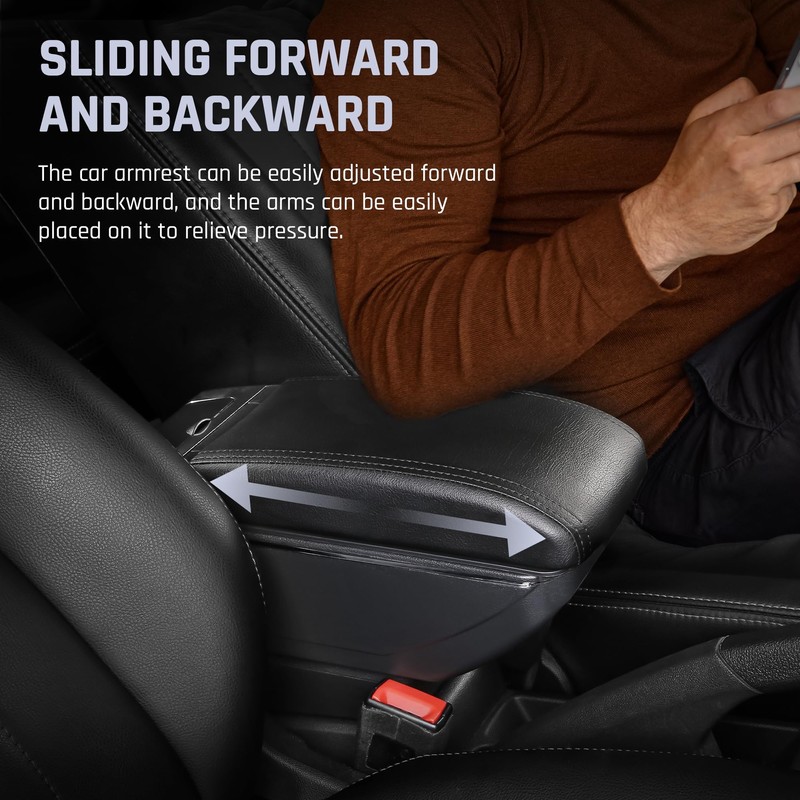 Car Armrest Box Fit for Nissan Versa 2012-2019, Double-Layer Armrest
