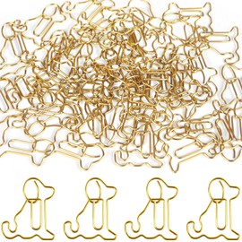 luckaide Büroklammern Hund, 50 Stück Büroklammern Motiv Groß Gold, Büroklammer Welpenform Metall, Paper Clips Papierklammern für Büro, Klassenzimmer, Aktenklammer, Lesezeichen