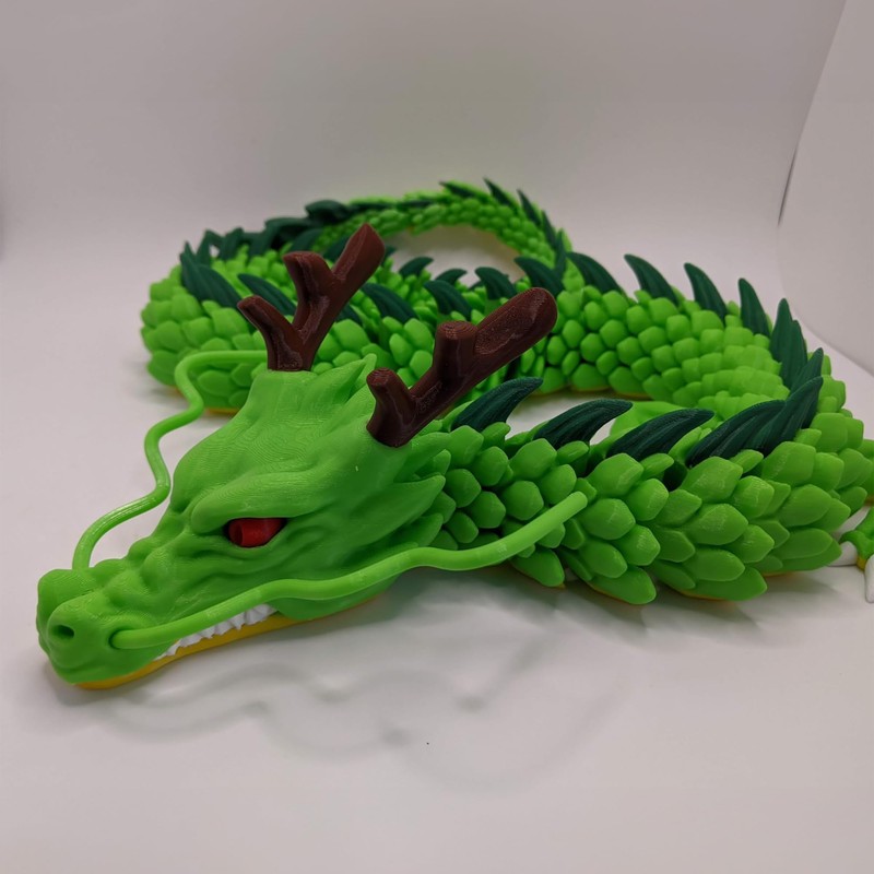 3D Printed Multicolor Dragon - 17.7 Inches Long - Multicolor