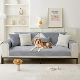 Soft Milk Fleece Sofa Covers Washable - New Sofa Cushion Covers, Non-Slip Sofa Cover 1 2 3 Seater Couch Covers for Sectional Sofa, Sofa Slipcovers L Shape Furniture Protector (Grey, 70x70cm)