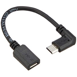 ELECOM TB-MBFMBR01BK ELECOM Conversion Adapter, Reverse L-Shape, Micro B Female to Micro B Male, USB 2.0, Black, 3.3 ft (0.1 m)