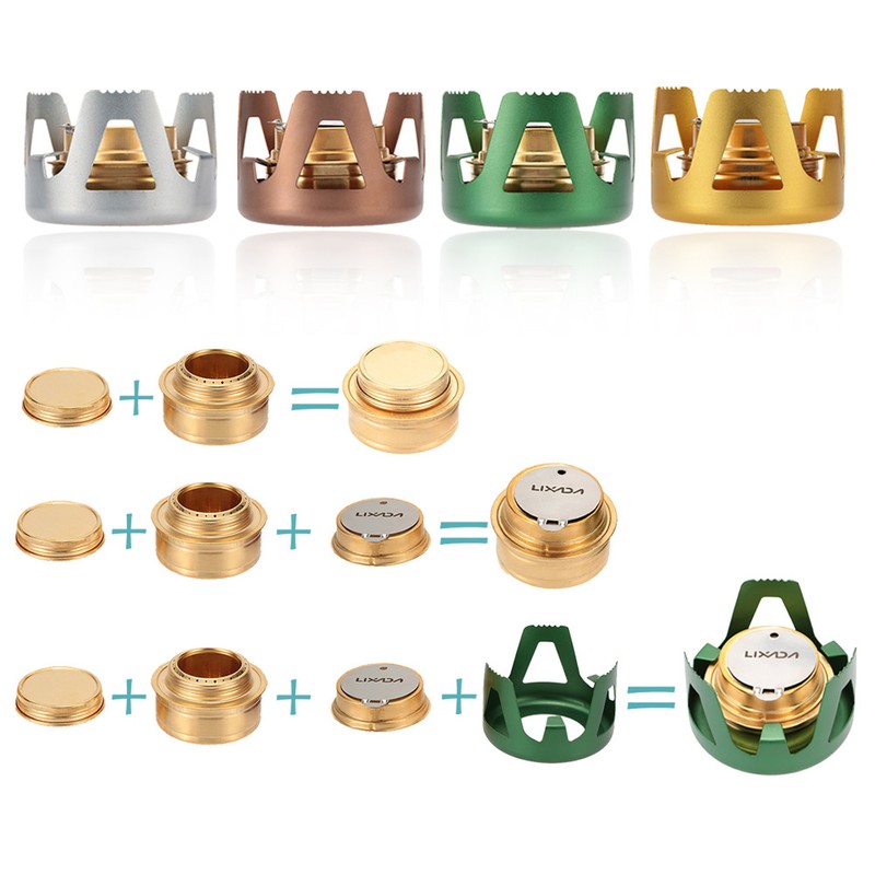 Lixada Copper Alloy Portable Mini Ultra-light Spirit Burner Alcohol Stove