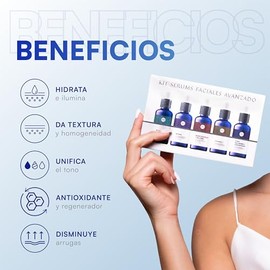 MIST JEWEL Kit sueros faciales Acido Hialurónico, Retinol, Vitamina C + E, Glicólico y Niacinamida | Conjunto de serums Avanzado 5 serum (KIT Facial a