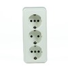 White Surface-Mounted Socket 3-Way Child Protection Fireproof