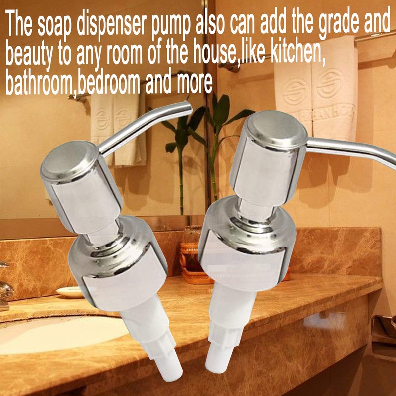 Stainless Steel Liquid Soap Dispenser Pump 2 Pcs Lotion Dispenser