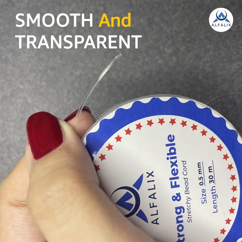 30m x 0.5mm Clear Elastic Thread Bracelet Making Strong &