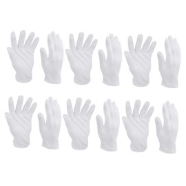 CIYODO 10 Pairs Thickened White Cotton Gloves Xl Protective Gloves for Industrial Work Party Etiquette Gardening and Manual Tasks