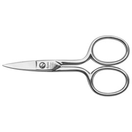 nippes Solingen Professional Nail Scissors Made of Hardened, Nickel-Plated Steel, 9 cm, Scissors with Curved Straw and Curved Tip, Addition to Any Pedicure and Manicure Set