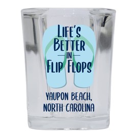 R and R Imports Yaupon Beach North Carolina Beach Souvenir 2 oz Square Base Shot Glass 4 Pack