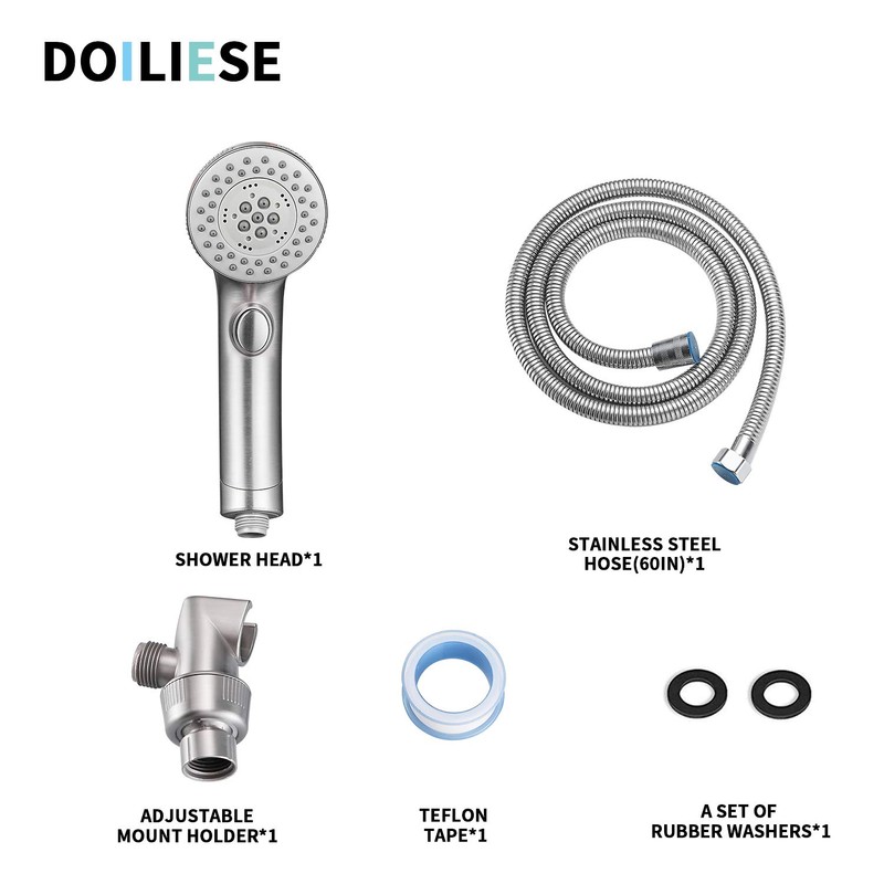 Shower Head, High Pressure 6 Setting Shower Head Hand-Held with