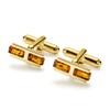 Mens Gold Plated Silver Amber Cufflinks In Gift Box, Silver