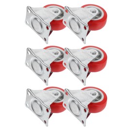 FUNOMOCYA 6pcs Rigid Hard Rubber Caster Wheels for Workbench and Furniture Plate Casters Heavy Duty Replacement Wheels and Wear-Resistant Design