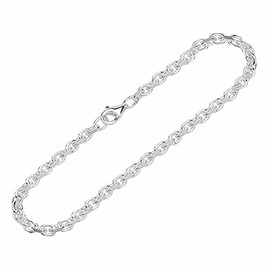 NKlaus Necklace 3.0 mm Wide Anchor Diamond-Cut 925 Silver Necklace Silver Chain, Sterling Silver