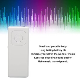 MP3 Player, Lossless Sound, Portable Compact Music Player with Headphones, Support for 64G Memory Card, Small Music Player for Study, Work, Sports (White)