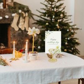 MisFun Pack of 30 Place Card Holders, Photo Holders with Clips, Memo Holder, Place Card Holder, Table Number Holder for Weddings, Anniversaries, Parties (Diamond Gold)