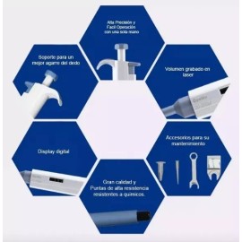 Visionmed Micropipeta Laboratorio Medio Autoclave 5-50 10-100 1000µl