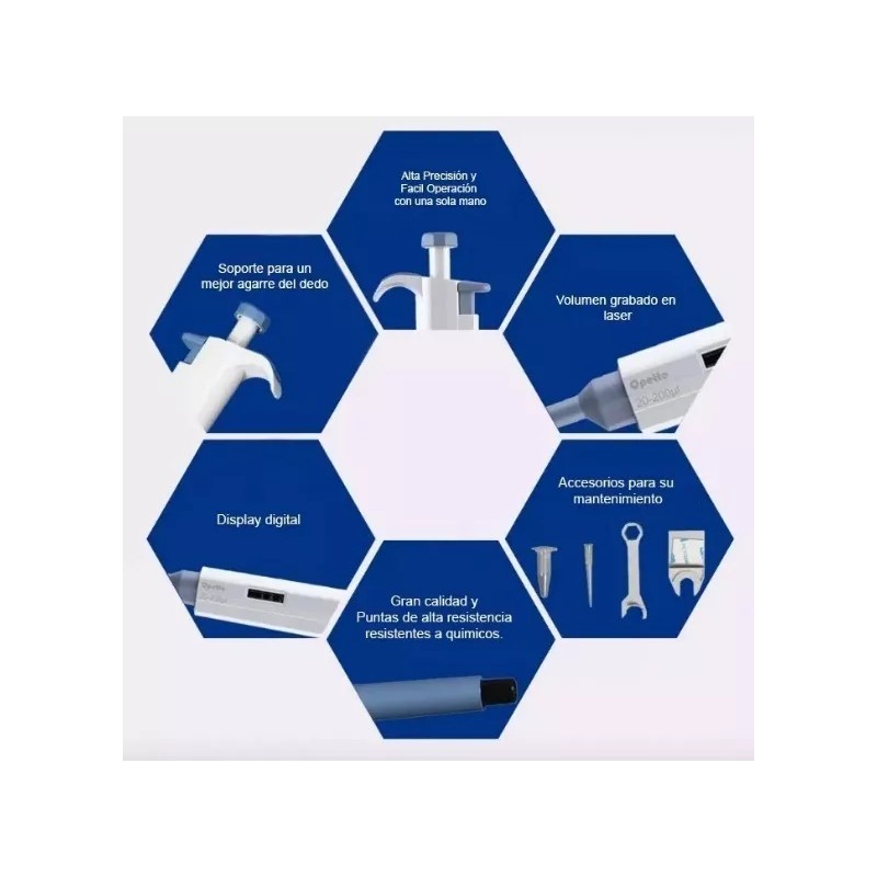 Visionmed Micropipeta Laboratorio Medio Autoclave 5-50 10-100 1000µl