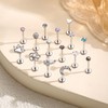 ZZHDCC 15PCS 16G 18G Stainless Steel Lip Studs for Women
