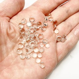 Morezmore M01203x5 50pc Clear Glass Dome 6mm Round Lens Cabochon for Making Eyes in Puppet Doll Needle Felted Animal QC1