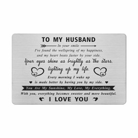 TANWIH Valentines Day Gifts for Husband - Husband Engraved Anniversary Card - Birthday Valentines Day Gifts for Husband Him Men