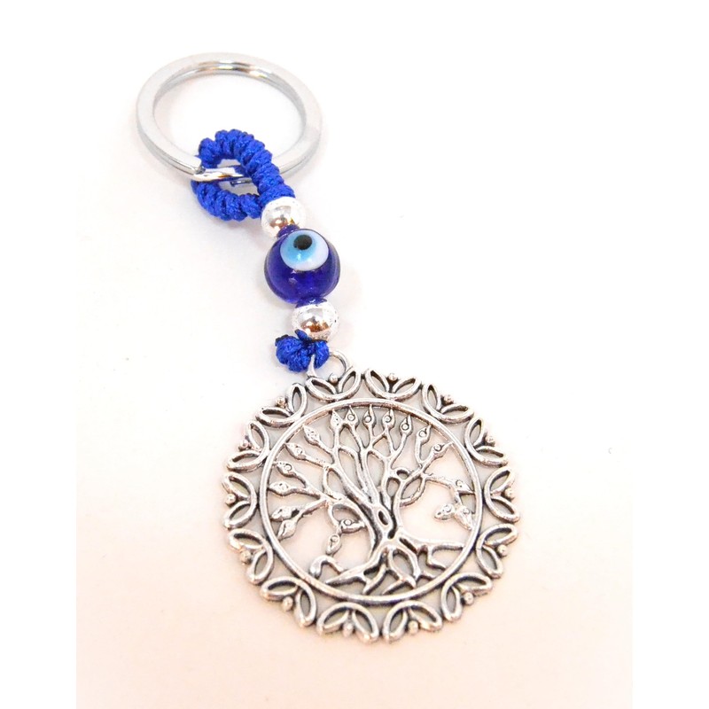 z1 Silver Keyring Meaning Tree of Life The Evil Eye