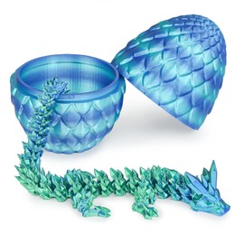 Balkwan Surprise Dragon Egg with Dragon Inside, Gifts for Children and Adults, 3D Printed Fidget Toy, Perfect for Christmas, Easter, Birthdays, Decoration, Stress Relief (Sea Blue, Small)