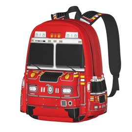 Droerfes Fire Truck Backpack School Bag Lightweight Bookbag Laptop Travel Daypack For Girls Boys Teens