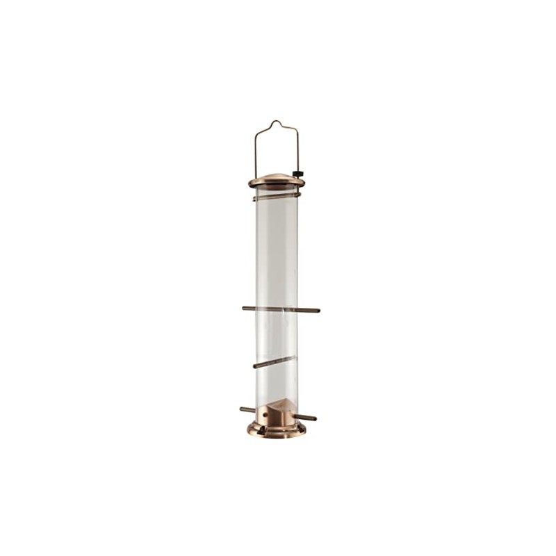 Woodlink NATUBE5 Audubon 4 Port Thistle Seed Tube Feeder, Brushed