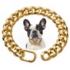 WOOFUU 19MM Heavy Duty Thick Cuban Link Dog Collar,Gold Dog