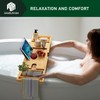 Bamboo Bathtub Caddy Tray Expandable for Luxury Bath, Bath Accessories