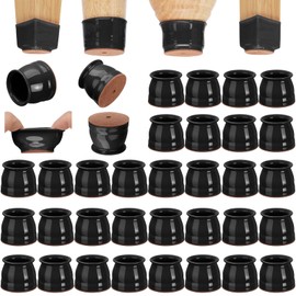 CHUNZEXI 32 Pack Chair Leg Floor Protectors for Hardwood Floors, Silicone Felt Covers Pads Caps, Protect Wood Furniture Feet Floors Noise Reduce and Scratch (Universal L, Fit 1.3"-2")