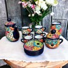 Handcrafted 15-Piece Talavera Tea Set - Mexican Ceramic Pottery