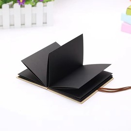 Folding Page Photo Album, Paste Style Photo Album, Handmade DIY Photo Album (5.9 x 8.3 inches, Black Inner Page)