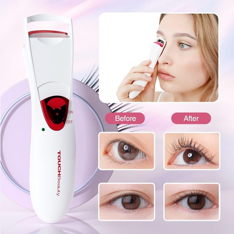 Heated Eyelash Curler, TOUCHBeauty Electric Eyelash Curler, Portable Lash Curler,
