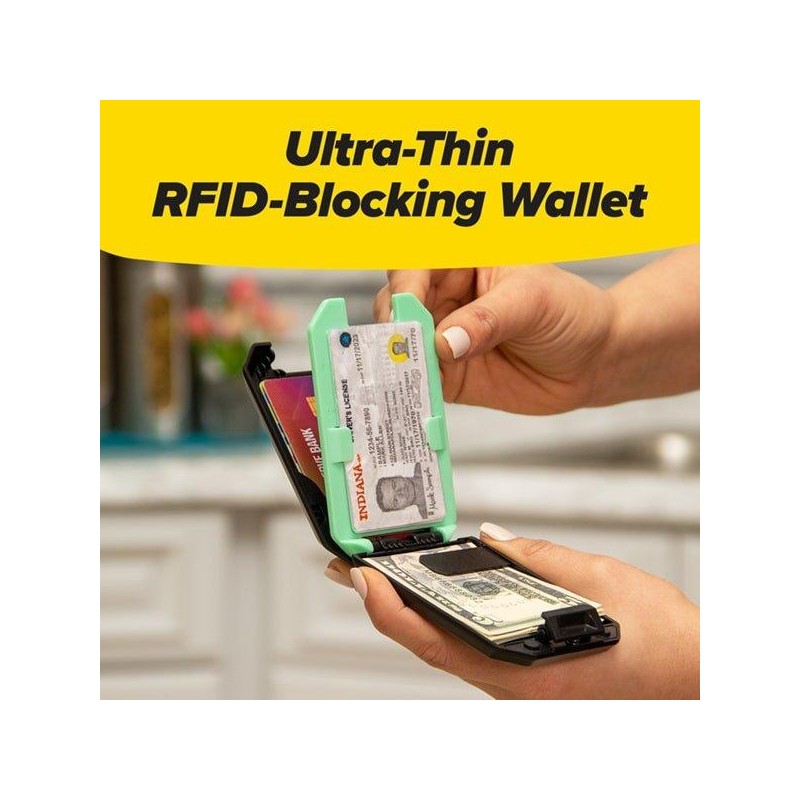Bulbhead Slim Mint RFID Blocking Wallet, Rigid Aluminum Minimalist Wallet