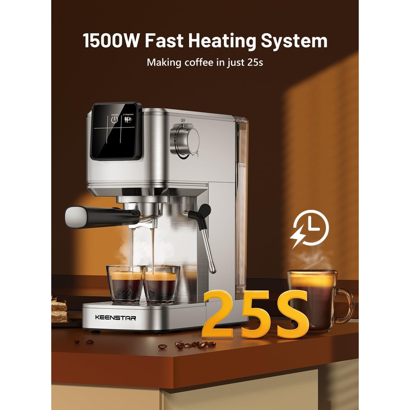 KEENSTAR 20Bar Espresso Machine with Rapid Cold Brew, Hot &