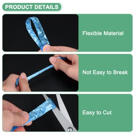 M METERXITY Polyester Nylon Plastic Rope Twine, 4cm Width 110M Length Household Bundled Plastic Ropes Roll for Crafting/Gardening/Packing/Carrying [360FT/4330IN, Blue]