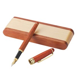 Rosewood Fountain Pen Writing Set with Wooden Gift Box, Forrader Handcrafted Vintage Fountain Pen Luxury Elegant Gift Pen for Calligraphy Signature Executive Business