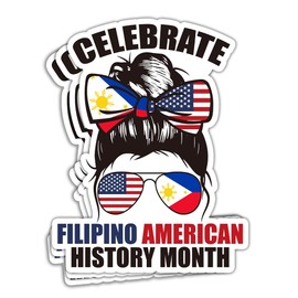HOSALA Celebrate Filipino American History Month Sticker Filipino American Flag Sticker Gift Decoration Helmet Vehicles