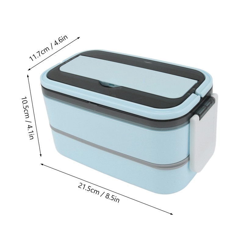 Lunch Box Double Layer Microwave Safe Leakage Proof Stainless Steel
