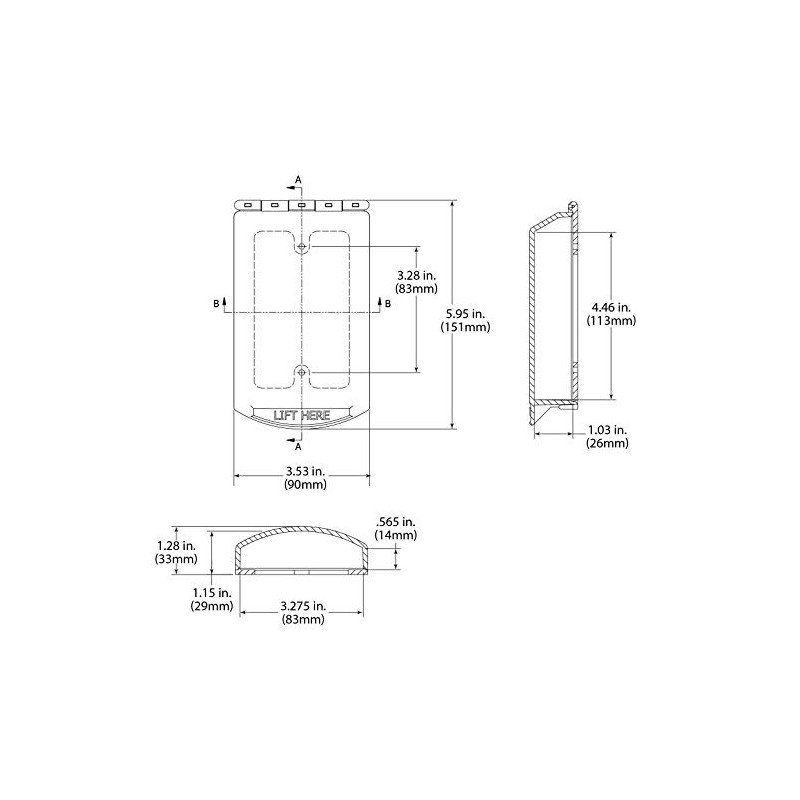 Safety Technology International, Inc. STI-6519 Single-Gang Hinged Clear Protective Polycarbonate