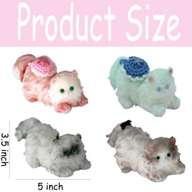 3D Squishy Cat Squeeze Toys,Cute Fufu Squishy Toys,Cat Squeeze Toys for Stress Relief,Adorable Funny Gift for ADHD Adults Kids Anxiety Relief (Pink Red)