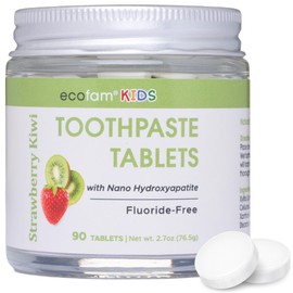 Toothpaste Tablets – Strawberry Kiwi | Nano Hydroxyapatite Toothpaste Tablets Chewable | Fluoride Free l 90 Tabs