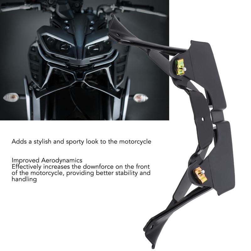 Motorcycle Front Spoiler Black Increase Stability Aerodynamic Wing Kit for