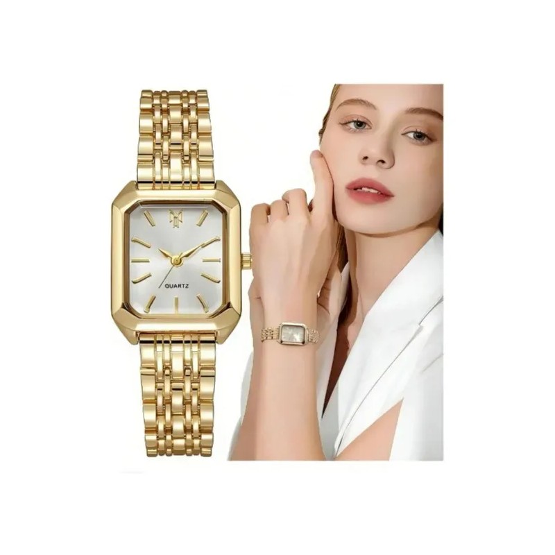Reloj De Mujer Original Impermeable Moda Dorado