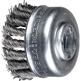 PFERD Cup brush, diameter 65 mm, braided, 0.50 mm steel wire, X-LOCK socket, 43305026 - for quick and comfortable tool changes