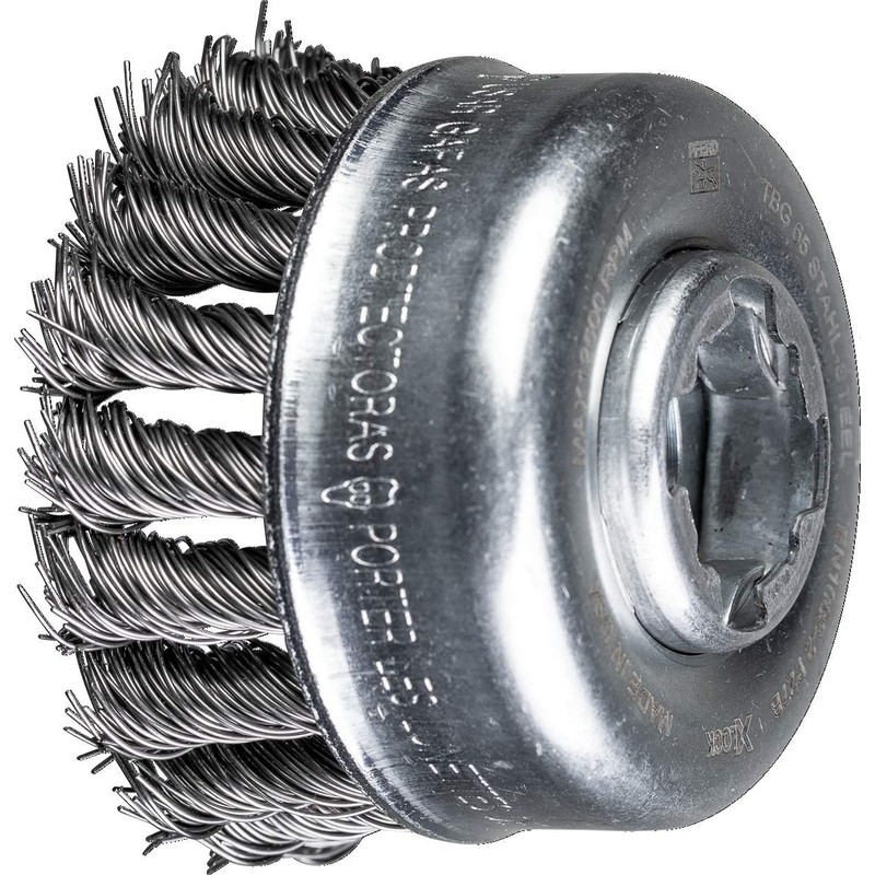 PFERD Cup brush, diameter 65 mm, braided, 0.50 mm steel
