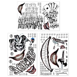 DEXUHE 6 Sheets Joker Temporary Tattoos