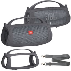 Silicone Cover Case Compatible with JBL Charge 4/Charge 5 Portable Bluetooth Speaker, Soft Skin Sleeve for JBL Charge 4/5 Bluetooth Speaker Accessories(Gray Case, NOT for Charge 5 Wi-Fi Version)