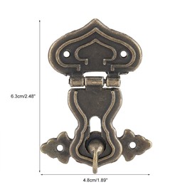 Fdit 10 Pcs Vintage Hasp Box Hasp Lock Latch Decorative Retro Bronze Engraved Designs Hasp Treasures Boxes Hasp Lock with Screws for Wood Boxes Jewelry Box and Card Box Cabinet Hardware